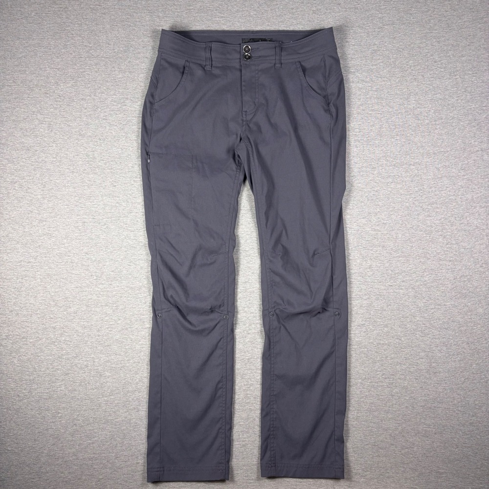 Prana Halle Hiking Pants Size 8 Gray Charcoal Straight Leg Stretch Outdoor